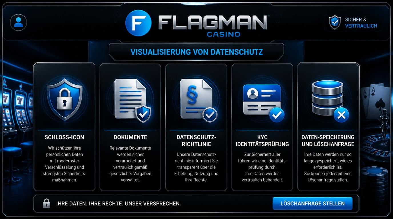 Schloss, Akten, „Datenschutz“, Spieler-ID und Icon für Ausweisprüfung